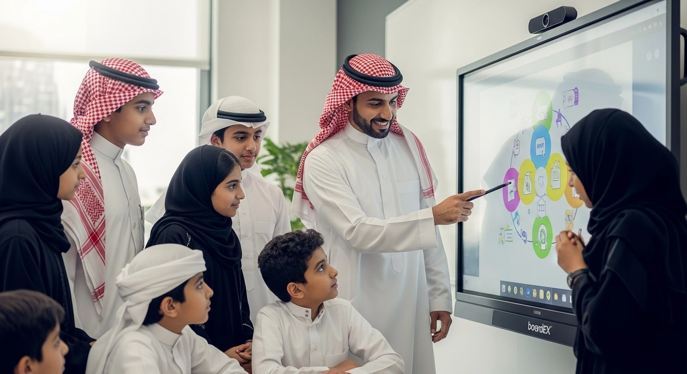 interactive touch screens display in classrooms