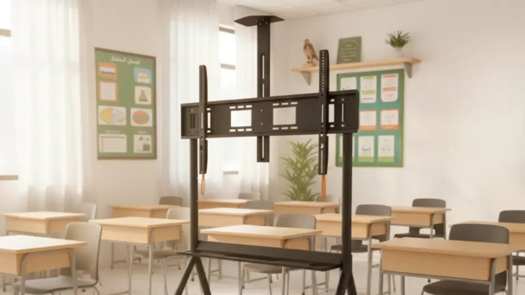 Adjustable Height Interactive Flat Panel Trolley Stand