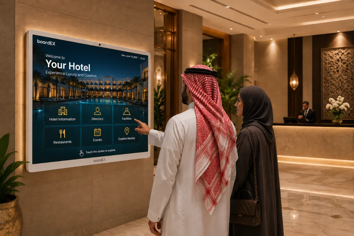 Smart Wayfinding and Guest Experience Using Interactive Displays in Saudi Hotels and Resorts