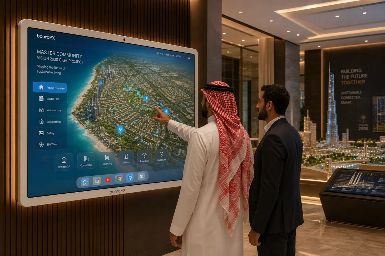 Touch-Screen Master Plan: Presenting Giga-Projects and Master Communities on Interactive Displays